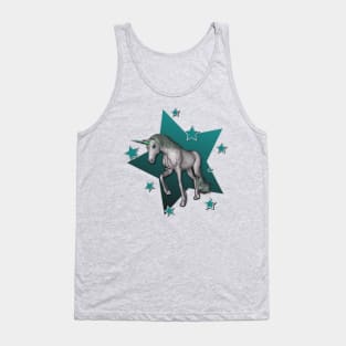 Teal Unicorn Stars Tank Top